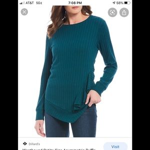 Westbound Deep Teal Ribbed Top